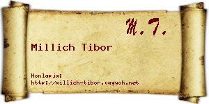 Millich Tibor névjegykártya